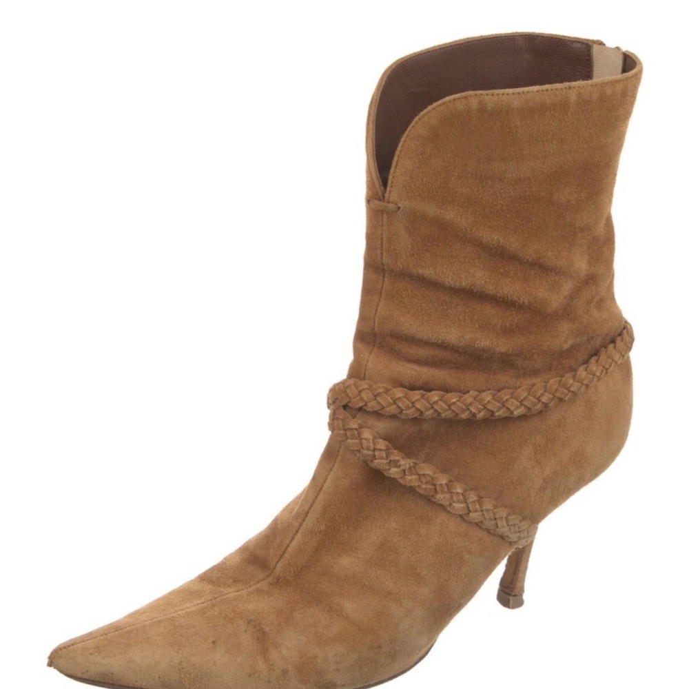 Jimmy Choo Suede Braided Ankle Boots